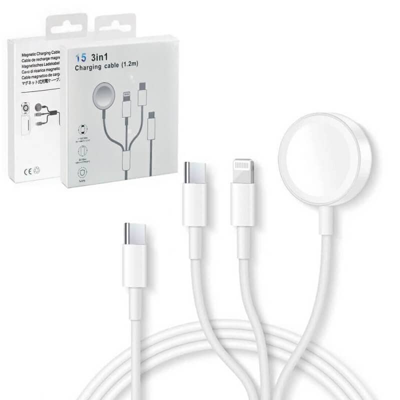 3in1 For Apple Watch Series 9 8 7 6 5 4 3 2 1 SE1 SE2 & iPhone 1514131211ProMaxXSXAirpodsPad Charger Charging Cable Cord 3in1 For Apple Watch Series 9 8 7 6 5 4 3 2 1 SE1 SE2 & iPhone 1514131211ProMaxXSXAirpodsPad Charger Charging Cable Cord
